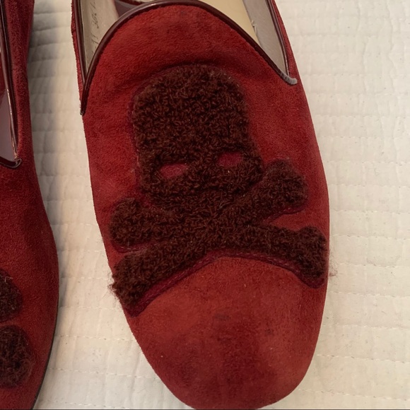 Alexander McQueen burgundy skull loafers - Picture 9 of 10